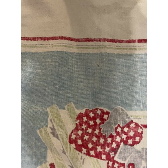 Vintage Cotton Linen Tablecloth Black Americana 48" x 52" 1939s - 1950s - Picture 5 of 11